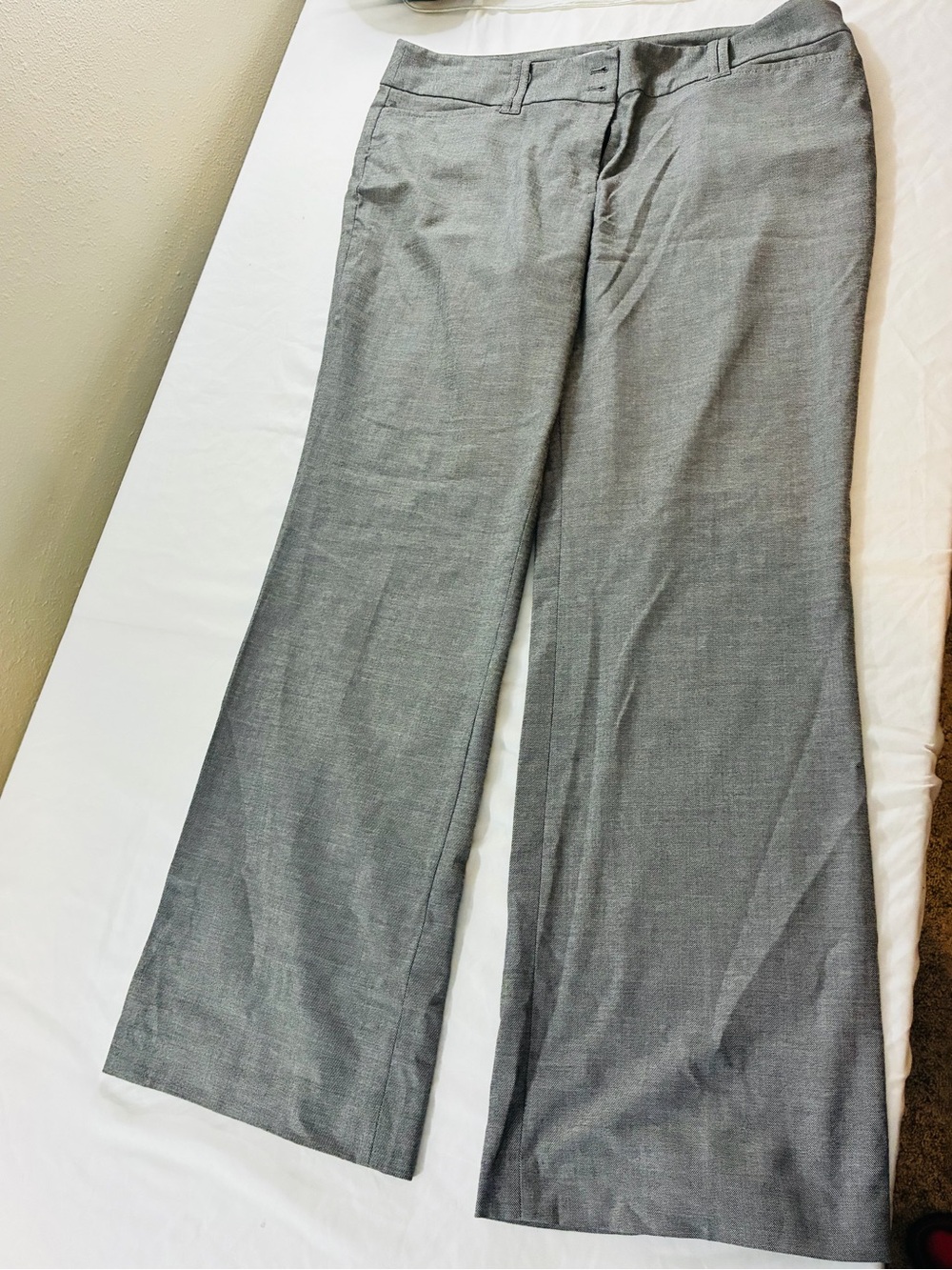 LOFT Gray Wide-Leg Dress Pants
